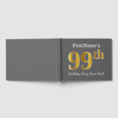 Grey, Faux Gold 99th Birthday Party + aangepaste n Gastenboek (Volledig)