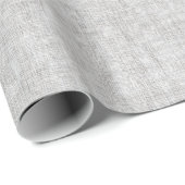 Grey Faux Linen Wedding Cadeaupapier (Rol Hoek)