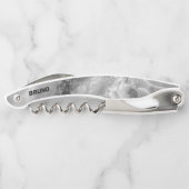 Grey Faux Marble Monogram Waiter's Kurkentrekker (Achterkant)