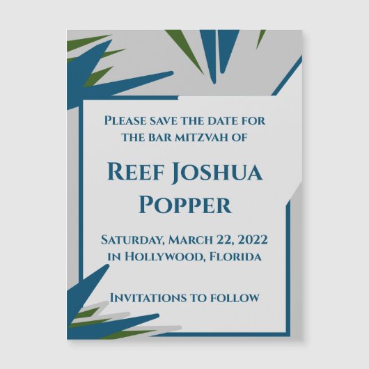 Grey Ferns Magnetic Save the Date Card (Voorkant)