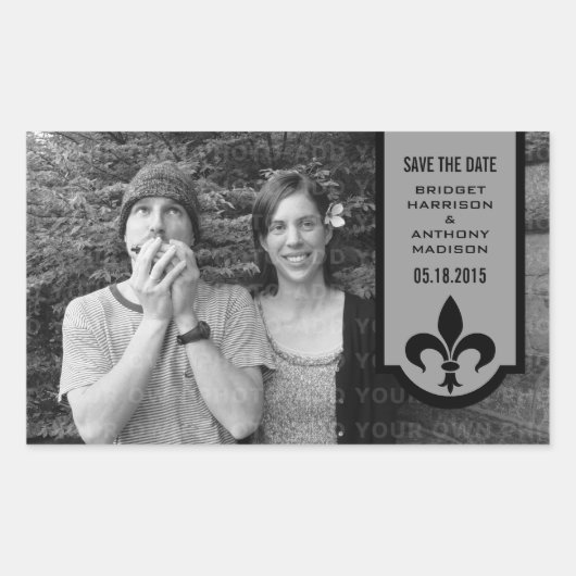 Grey Fleur De Lis Banner sparen de Stickers van de (Voorkant)