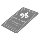 Grey Fleur de Lis Save the Date Magnet Magneet (Linkerzijde)