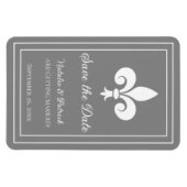 Grey Fleur de Lis Save the Date Magnet Magneet (Horizontaal)