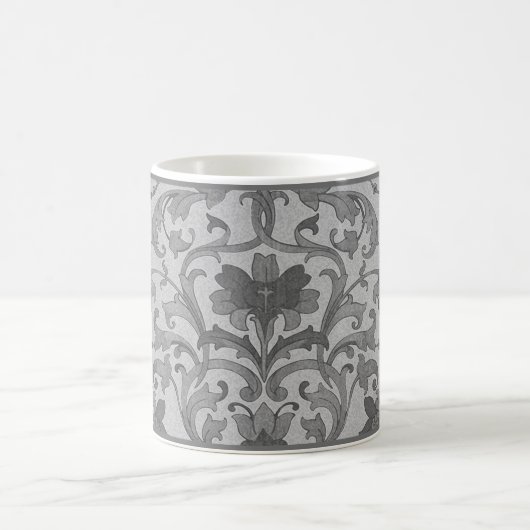 Grey Floral Damask Coffee Mok (Center)