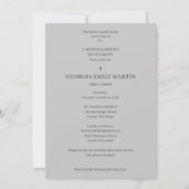 Grey Floral Frame Elegant Photo Funeral Invitation (Achterkant)
