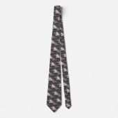 Grey Floral Wedding Stropdas (Voorkant)