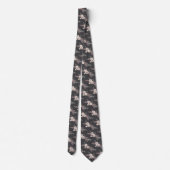 Grey Floral Wedding Stropdas (Achterkant)