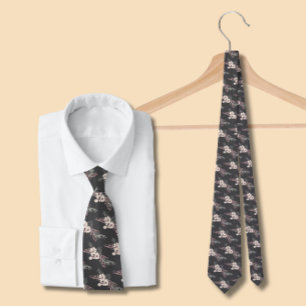 Grey Floral Wedding Stropdas