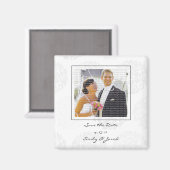 Grey Flower Bouquet Save the Date Magnets Magneet (Voorkant / Achterkant)