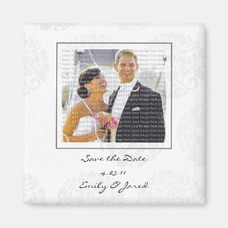Grey Flower Bouquet Save the Date Magnets Magneet