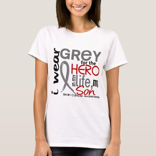 Grey for My Hero 2 Son Brain Cancer T-shirt (Voorkant)