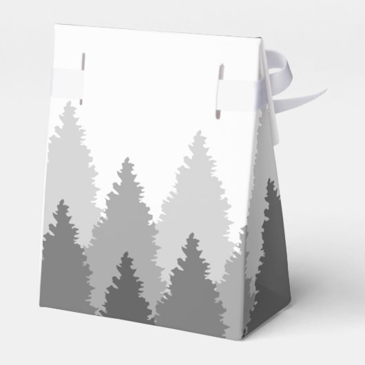 Grey Forest Range Woodland bruiloft Bedankdoosjes (Achterkant)