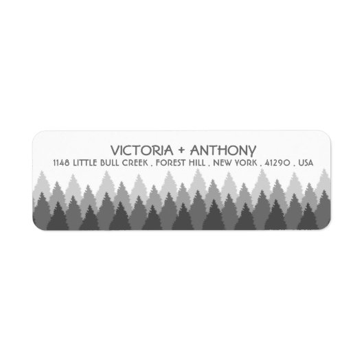 Grey Forest Range Woodland bruiloft Etiket (Voorkant)