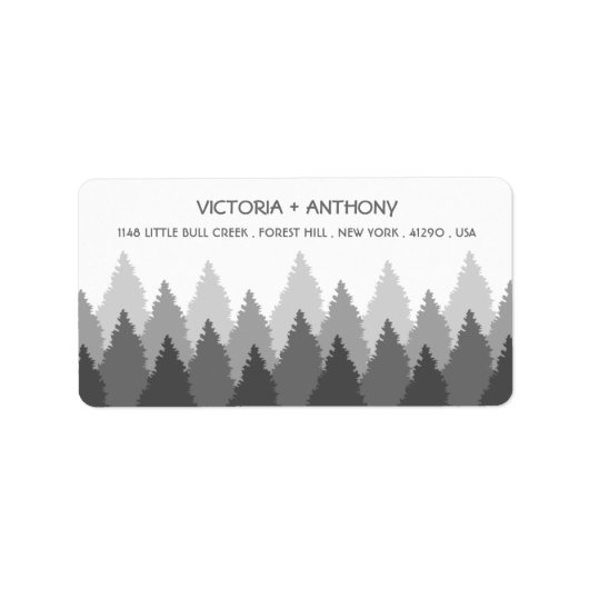 Grey Forest Range Woodland bruiloft Etiket (Voorkant)