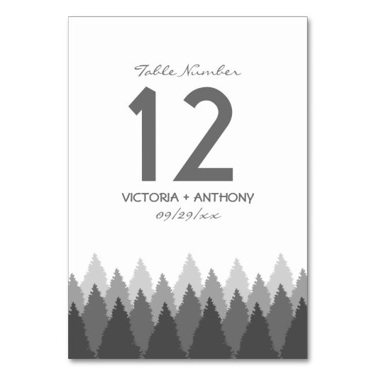 Grey Forest Range Woodland bruiloft Kaart (Achterkant)