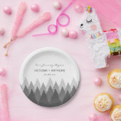 Grey Forest Range Woodland bruiloft Papieren Bordje (Feest)