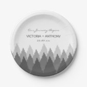 Grey Forest Range Woodland bruiloft Papieren Bordje (Voorkant)