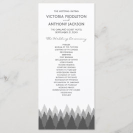 Grey Forest Range Woodland bruiloft Programmakaart