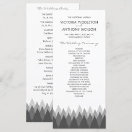 Grey Forest Range Woodland bruiloft Programmakaart