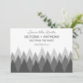 Grey Forest Range Woodland Bruiloft Save The Date (Staand voorkant)