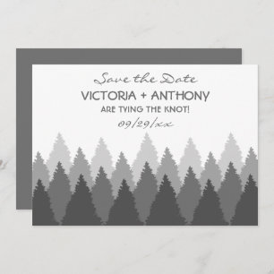 Grey Forest Range Woodland Bruiloft Save The Date