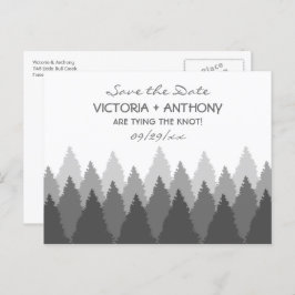 Grey Forest Range Woodland Bruiloft Save The Date Briefkaart