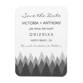Grey Forest Range Woodland Bruiloft Save The Date Magneet