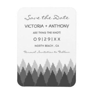 Grey Forest Range Woodland Bruiloft Save The Date Magneet