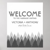 Grey Forest Range Woodland bruiloft welkom Poster (Voorkant)