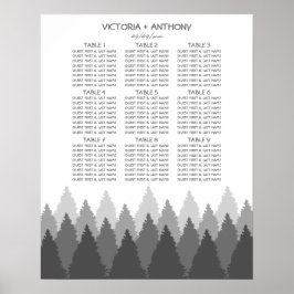 Grey Forest Range Woodland bruiloft zitgrafiek Poster