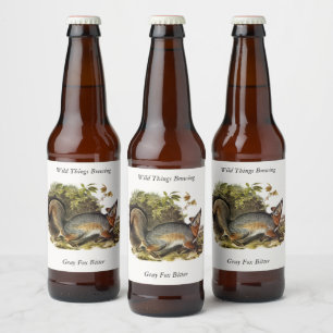 Grey Fox / Grey Fox Audubon's Amerikaanse viervoet Bier Etiket