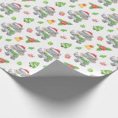 Grey Fox Kerstmis Cadeaupapier (Hoek)