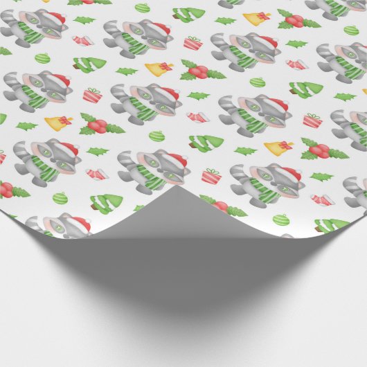 Grey Fox Kerstmis Cadeaupapier (Hoek)
