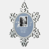 Grey Funeral Memorial Keepsake Tin Sneeuwvlok Ornament (Rechts)