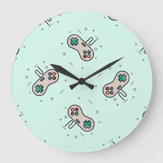 Grey game joystick op blauw grote klok (Voorkant)