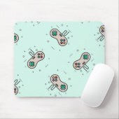 Grey game joystick op blauw muismat (Met muis)