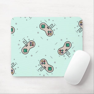 Grey game joystick op blauw muismat