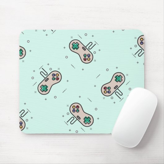 Grey game joystick op blauw muismat (Met muis)