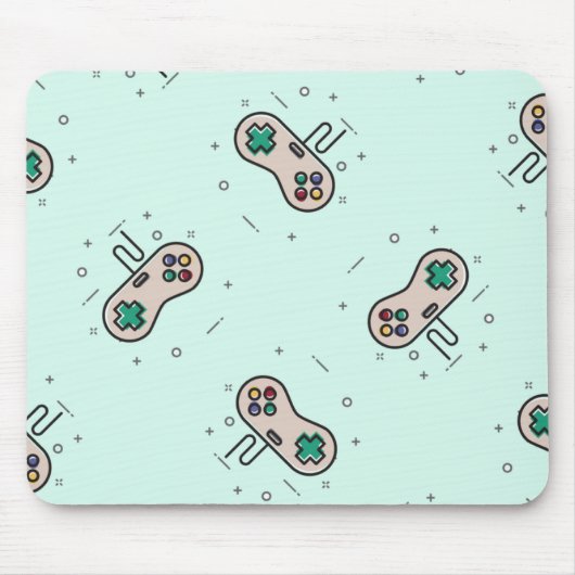 Grey game joystick op blauw muismat (Voorkant)