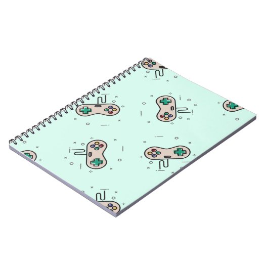 Grey game joystick op blauw notitieboek (Linkerzijde)