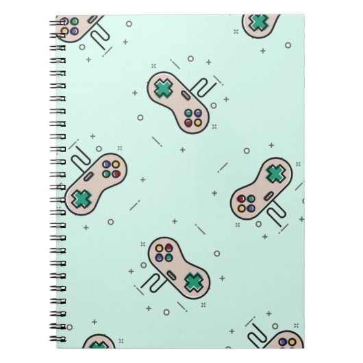 Grey game joystick op blauw notitieboek (Voorkant)