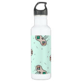 Grey game joystick op blauw waterfles (Voorkant)