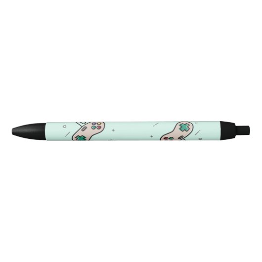 Grey game joystick op blauw zwarte inkt pen (Voorkant)