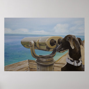 Grey Gazing - Italiaans Greyhound Painting Poster