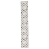 Grey Geometric Circles Table Runner Lange Tafelloper (Voorkant)