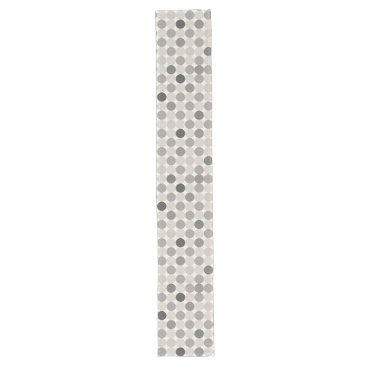 Grey Geometric Circles Table Runner Lange Tafelloper (Voorkant)