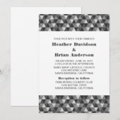 Grey Geometric Triangles Wedding Invite Kaart (Voorkant / Achterkant)
