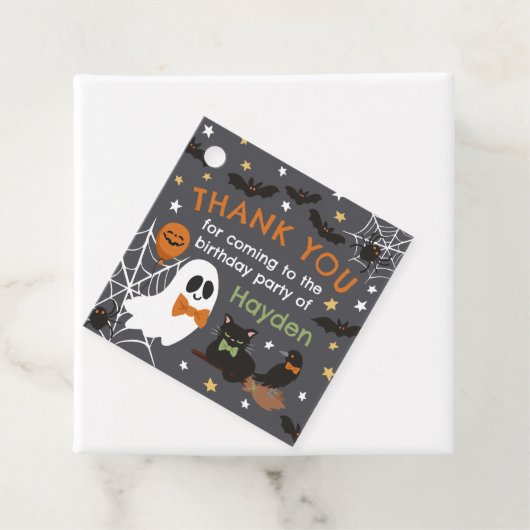Grey Ghost Halloween Verjaardagsfeest Dank u Bedankjes Labels (In situ)