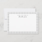 Grey Gingham Check from the Desk of Bedankkaart (Voorkant)