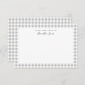 Grey Gingham Check from the Desk of Bedankkaart (Voorkant / Achterkant)